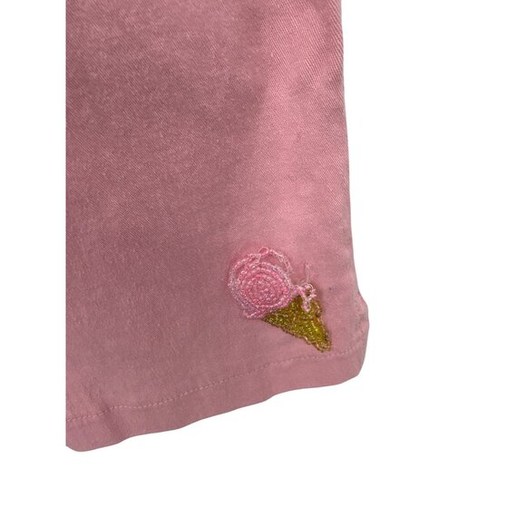 Quacker Factory Pink Capri Pants With Seed Bead Ice Cream Cone Womens Size L - Picture 2 of 8